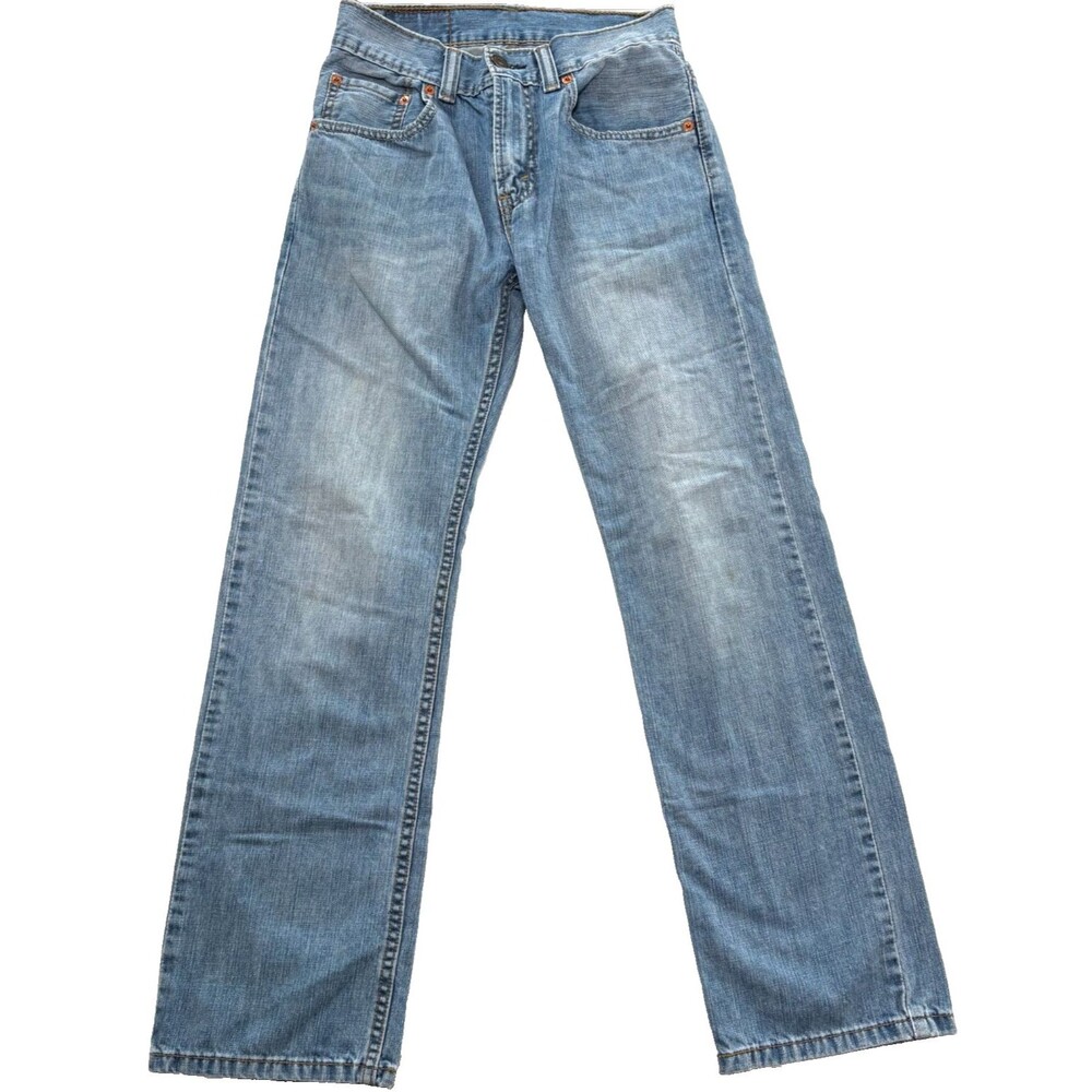 Vintage Levis Jeans 505 Straight Leg Youth Kids Distressed Blue Denim Size 12